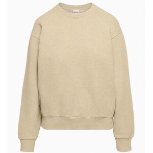 Aritzia Cozy Fleece Perfect Crew Sweatshirt - Heather Humus Beige